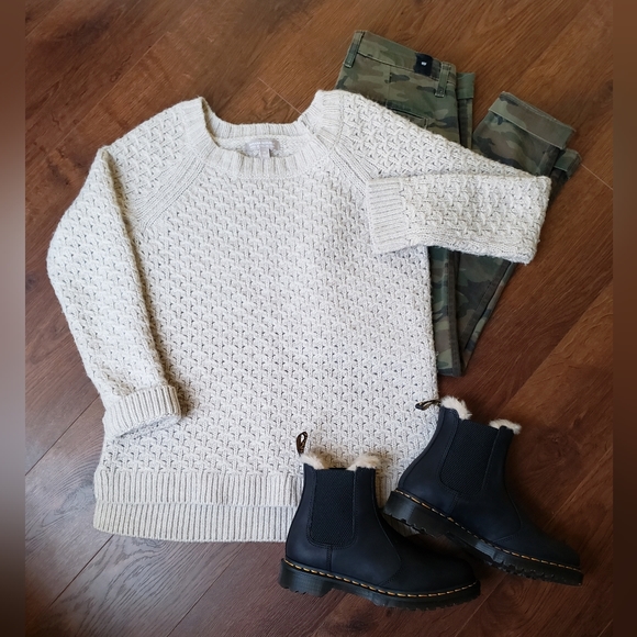 Chunky Knit Merino Alpaca Wool Blend Fisherman Style Sweater by Banana Republic - Picture 9 of 9